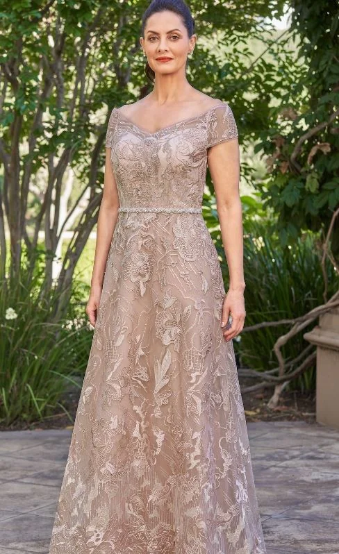 Jade Couture K258030 Embroidered Lace Aline Gown Lace Detail Gown