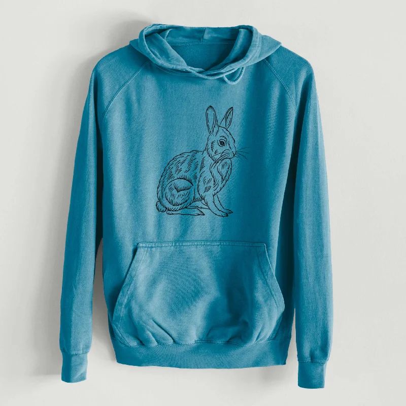 Snoeshoe Hare  - Mid-Weight Unisex Vintage 100% Cotton Hoodie Sweatshirt Hoodie Collection