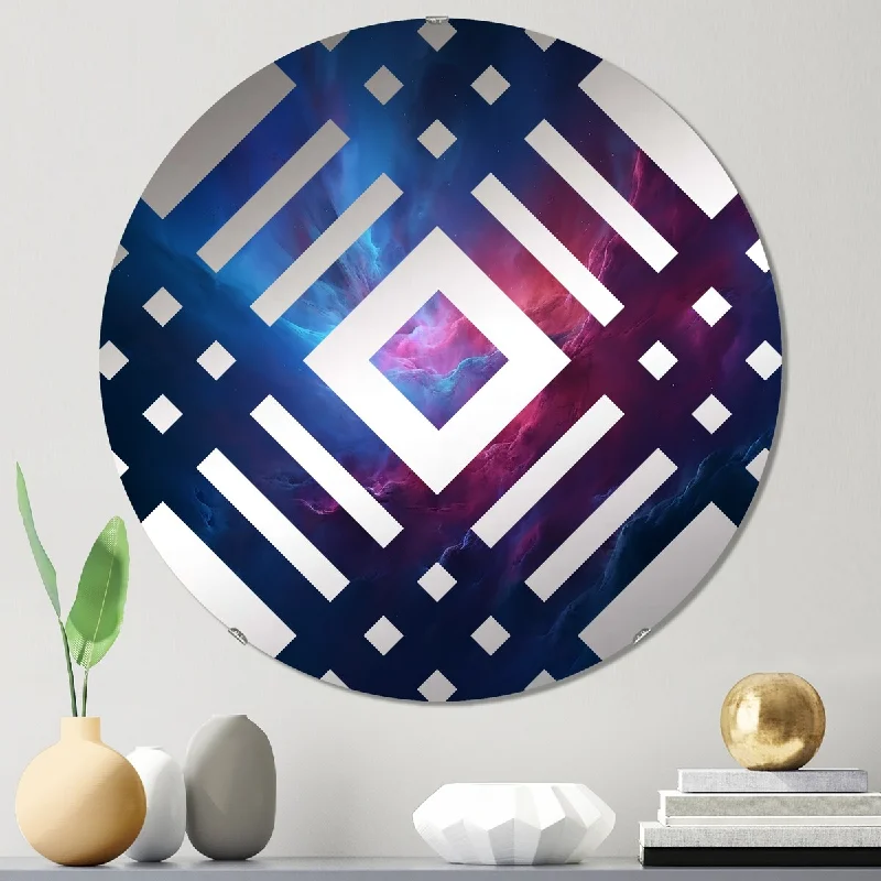 Designart "Abstract_Night_Sky_In_The_Upper_Atmosphere IV" - Modern Abstract Landscapes Diamond Decorative Mirror