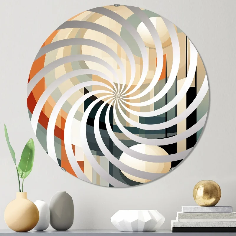 Designart "Vanilla Vectors Abstract Shapes I" Abstract Shapes Cream Wall Mirror - Modern Large Mirror For Living Room