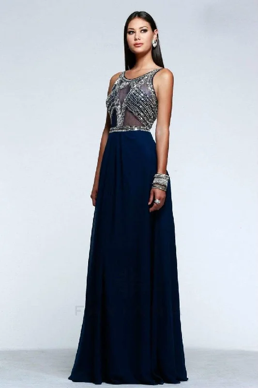 Faviana S7559 Dazzling Chiffon Gown With Embellished Sheer Bodice - 1 pc Dark Navy in Size 8 Available Zara party dresses Faviana S7559 Dazzling Chiffon Gown With Embellished Sheer Bodice - 1 pc Dark Navy in Size 8 Available Zara party dresses