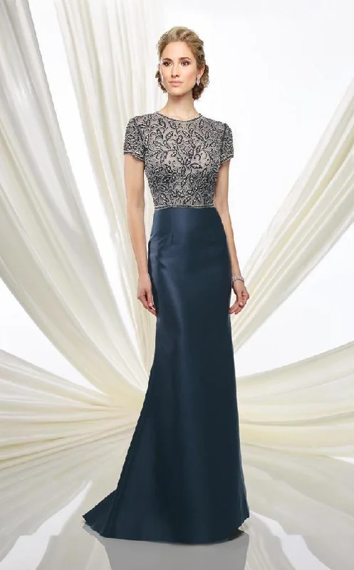 Ivonne D by Mon Cheri Long Mikado Fit and Flare Evening Dress 216D45 Modest party dresses