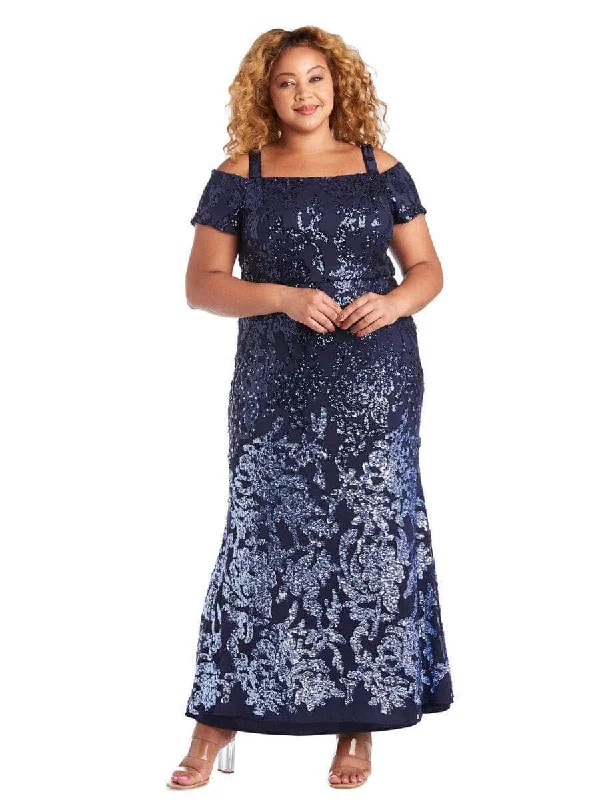 R&M Richards 7133W - Cold Shoulder Fitted Evening Dress Sequin party dresses