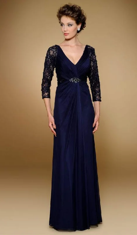 Rina Di Montella - Pleated Surplice Bodice Chiffon Gown RD1813 - 1 pc Navy In Size 8 Available Graduation party dresses Rina Di Montella - Pleated Surplice Bodice Chiffon Gown RD1813 - 1 pc Navy In Size 8 Available Graduation party dresses