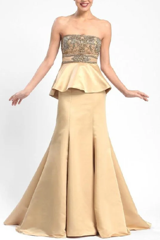 Sue Wong - W5206 Ornate Peplum Satin Gown Comfortable party dresses for all-night wear Sue Wong - W5206 Ornate Peplum Satin Gown Comfortable party dresses for all-night wear