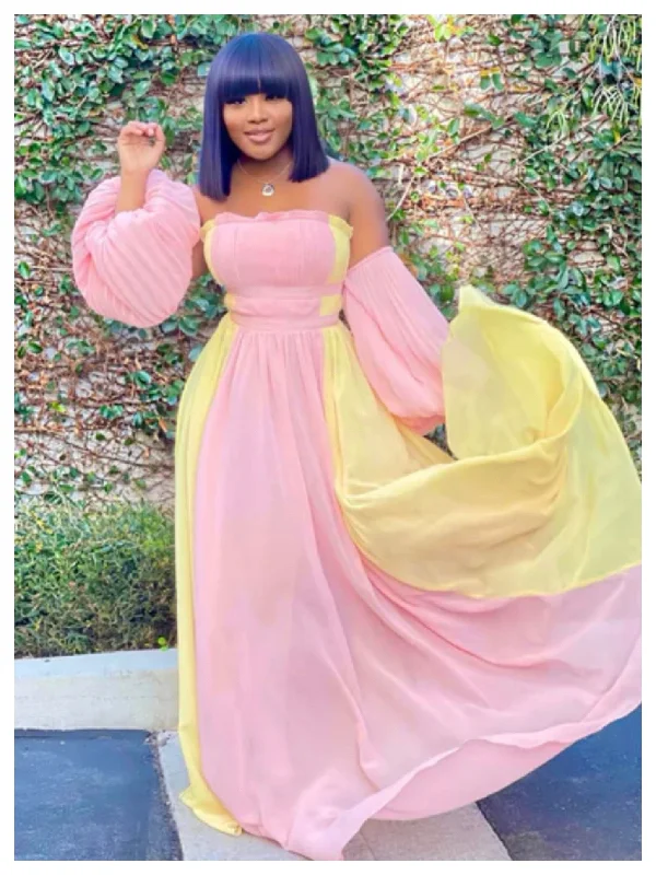Dream Clouds Color Block Maxi Dress Party maxi dresses