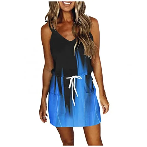 Plus Size Dress for Women Spaghetti Strap Dress Loose Fit Midi Dresses Sleeveless Summer Beach Sundress | Original Brand Luxury midi dresses