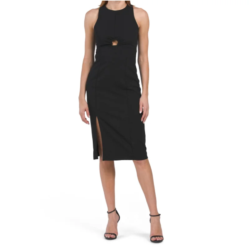 RACHEL RACHEL ROY Women's Riley Keyhole Front Side Slit Midi Dress Beach midi dresses