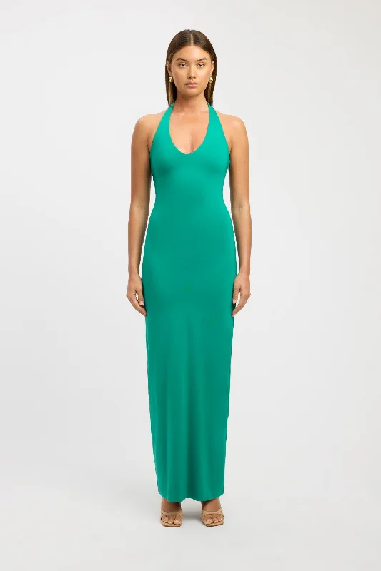 Stella Halter Maxi Dress Denim maxi dresses