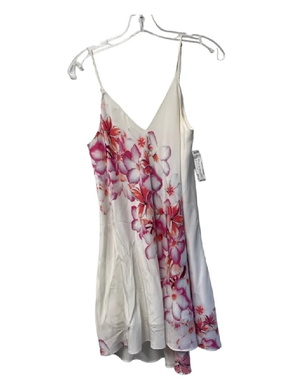 Amanda Up Richard Size P White & Pink Silk V Neck Adjustable Strap Floral Dress Hot new arrivals in floral dresses Amanda Up Richard Size P White & Pink Silk V Neck Adjustable Strap Floral Dress Hot new arrivals in floral dresses