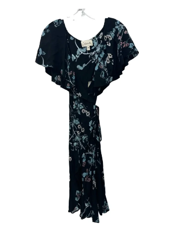 Cleobella Size XS Black, Blue, Pink Viscose Flutter Sleeves Floral Wrap Dress Mini floral dresses Cleobella Size XS Black, Blue, Pink Viscose Flutter Sleeves Floral Wrap Dress Mini floral dresses