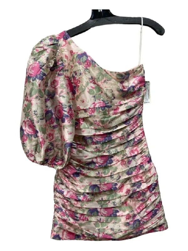 Loveshackfancy Size 00 Blush, Purple, Multi Polyester Blend Floral Pleat Dress Versatile floral dresses for all occasions