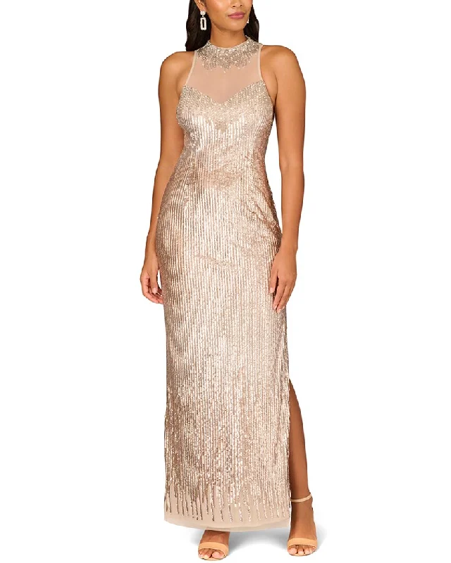 Aidan Mattox Fully Beaded Column Gown Everyday wear unclassified dresses