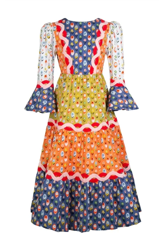 Esmeralda Dress In Multi Off-shoulder unclassified dresses