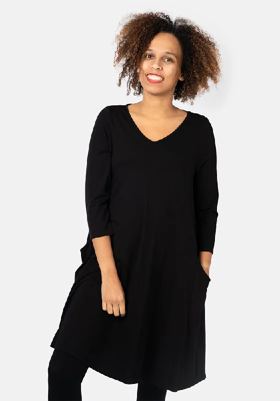 Pippa Black A-Line Tunic Ruffled unclassified dresses