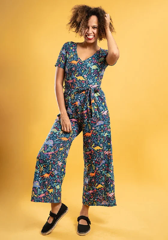 Rex Dinosaurs Print Culotte Leg Jumpsuit Trendy new unclassified dresses
