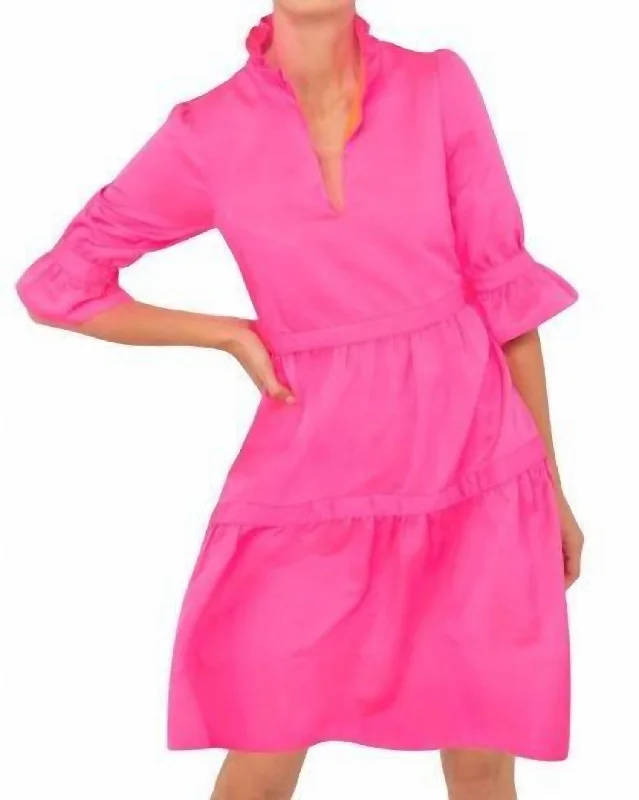 Ruff Stuff Teardrop Dress In Pink Fall unclassified dresses