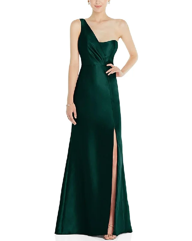 The Dessy Group Off-The-Shoulder Satin Trumpet Gown Cotton unclassified dresses