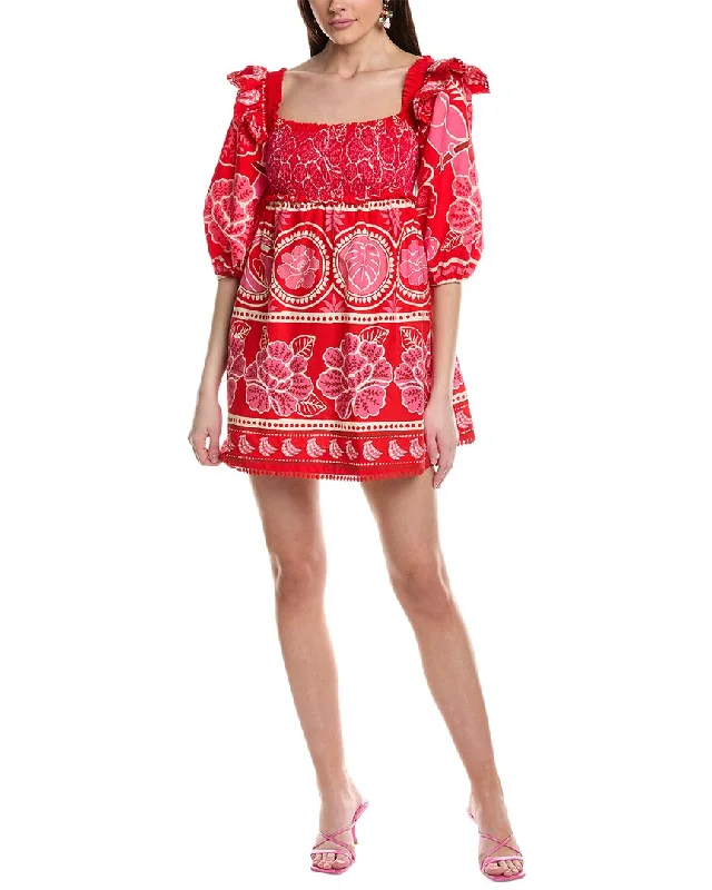 FARM Rio Summer Sunrise Mini Dress White Mini Skirt