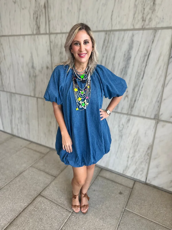 Puff Smock Mini Dress Slim Fit Mini Skirt