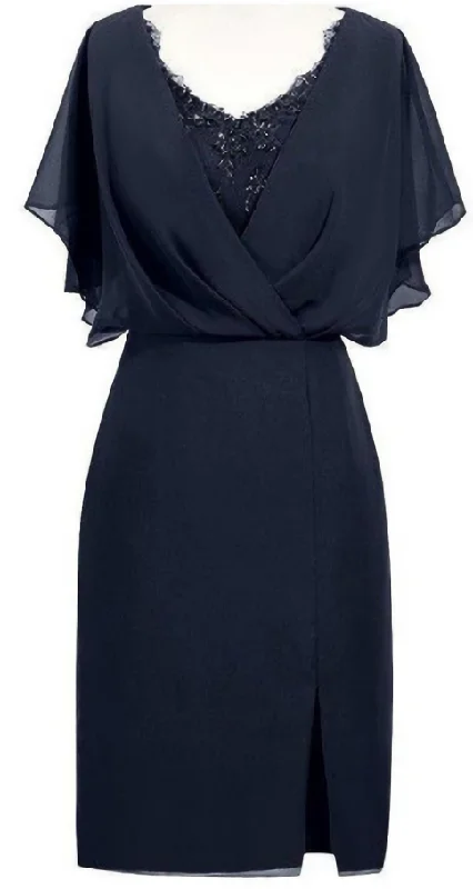 Sheath V Neck Short Navy Blue Chiffon Mother Of The Bride Corset Homecoming Dress, With Beading outfit Distressed Mini Skirt Sheath V Neck Short Navy Blue Chiffon Mother Of The Bride Corset Homecoming Dress, With Beading outfit Distressed Mini Skirt