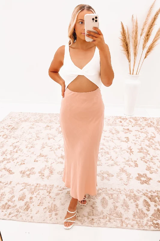 Liana Midi Dress Blush Midi Skirt Chic